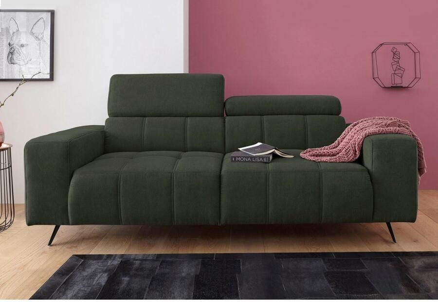 DOMO collection 2-zitsbank Trento met sledevoet of enkele voet keuze met hoofdeinde verstelbaar en in twee maten verkrijgbaar - Foto 1