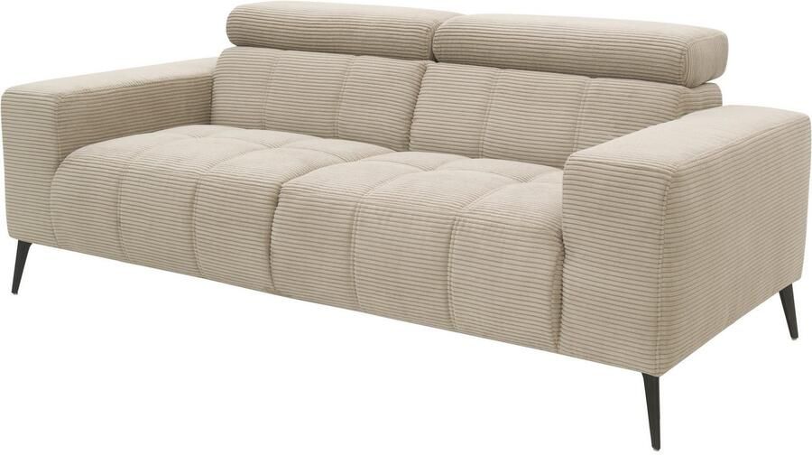 DOMO collection 2-zitsbank Trento met sledevoet of enkele voet keuze met hoofdeinde verstelbaar en in twee maten verkrijgbaar - Foto 8