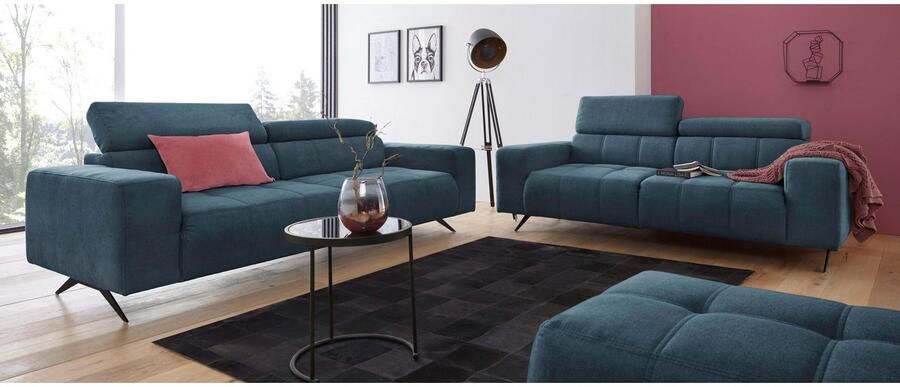 DOMO collection 2-zitsbank Trento met sledevoet of enkele voet keuze met hoofdeinde verstelbaar en in twee maten verkrijgbaar - Foto 4