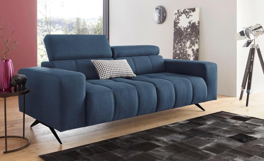 DOMO collection 2-zitsbank Trento met sledevoet of enkele voet keuze met hoofdeinde verstelbaar en in twee maten verkrijgbaar - Foto 2
