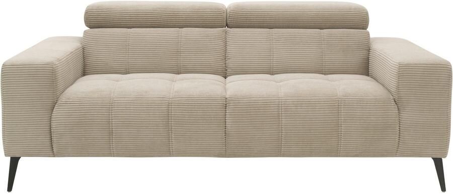 DOMO collection 2-zitsbank Trento met sledevoet of enkele voet keuze met hoofdeinde verstelbaar en in twee maten verkrijgbaar - Foto 5