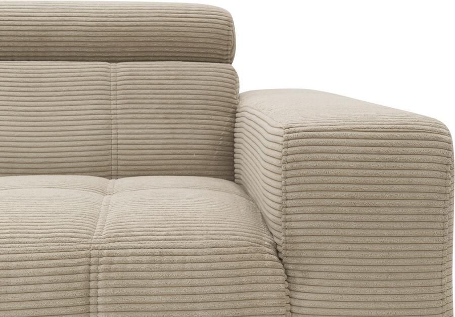 DOMO collection 2-zitsbank Trento met sledevoet of enkele voet keuze met hoofdeinde verstelbaar en in twee maten verkrijgbaar - Foto 3