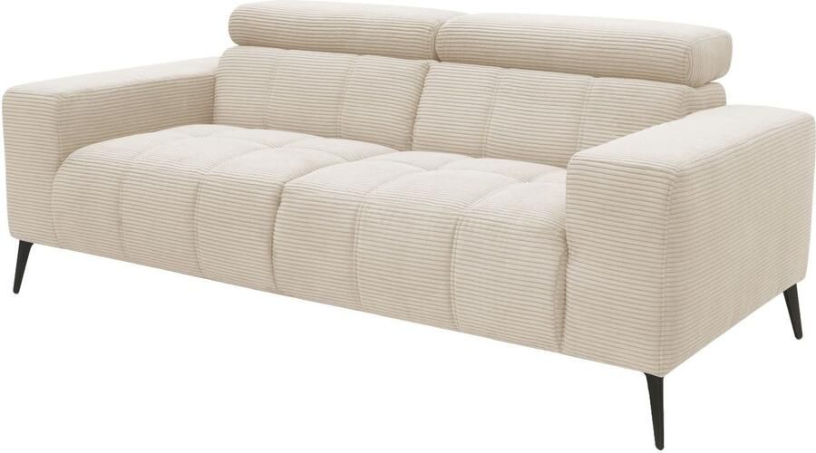 DOMO collection 2-zitsbank Trento met sledevoet of enkele voet keuze met hoofdeinde verstelbaar en in twee maten verkrijgbaar - Foto 6