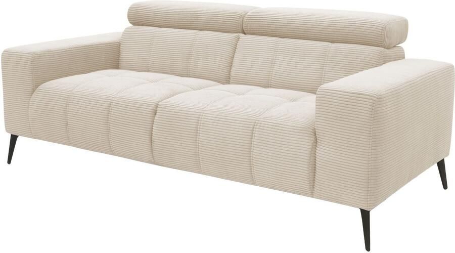 DOMO collection 2-zitsbank Trento met sledevoet of enkele voet keuze met hoofdeinde verstelbaar en in twee maten verkrijgbaar - Foto 7