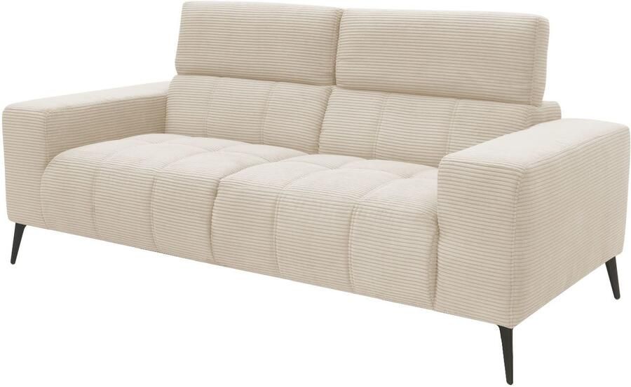 DOMO collection 2-zitsbank Trento met sledevoet of enkele voet keuze met hoofdeinde verstelbaar en in twee maten verkrijgbaar - Foto 4