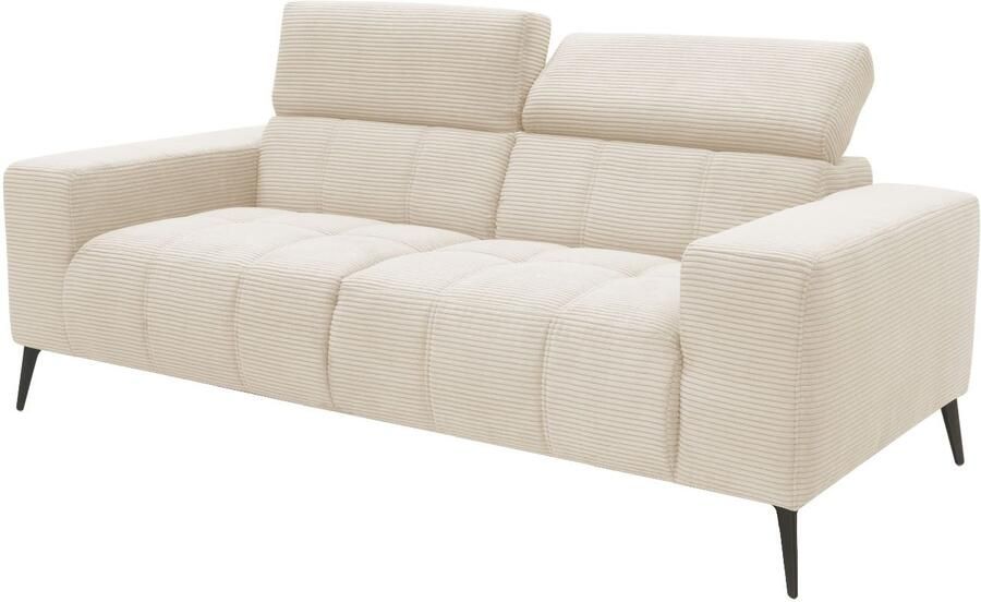 DOMO collection 2-zitsbank Trento met sledevoet of enkele voet keuze met hoofdeinde verstelbaar en in twee maten verkrijgbaar - Foto 5