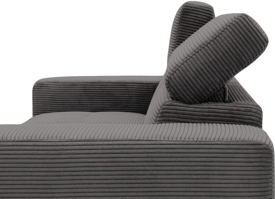 DOMO collection 2-zitsbank Trento met sledevoet of enkele voet keuze met hoofdeinde verstelbaar en in twee maten verkrijgbaar - Foto 4