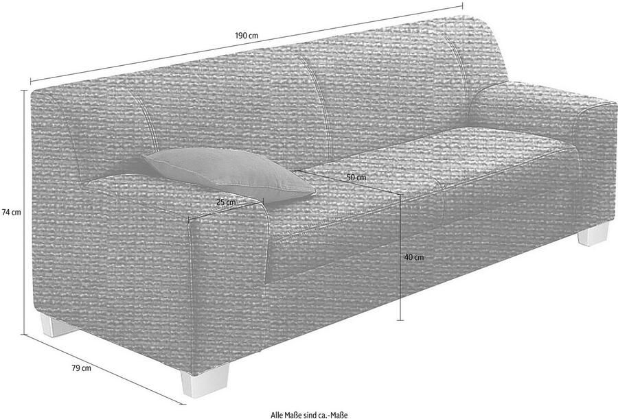 DOMO collection 3-zitsbank Amando in veel bekledingsvarianten ook in leer - Foto 2