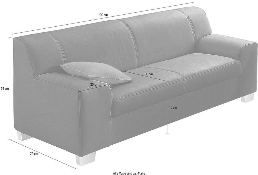 DOMO collection 3-zitsbank Amando in veel bekledingsvarianten ook in leer - Foto 2