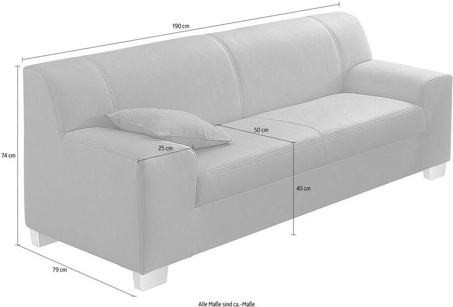 DOMO collection 3-zitsbank Amando in veel bekledingsvarianten ook in leer - Foto 2