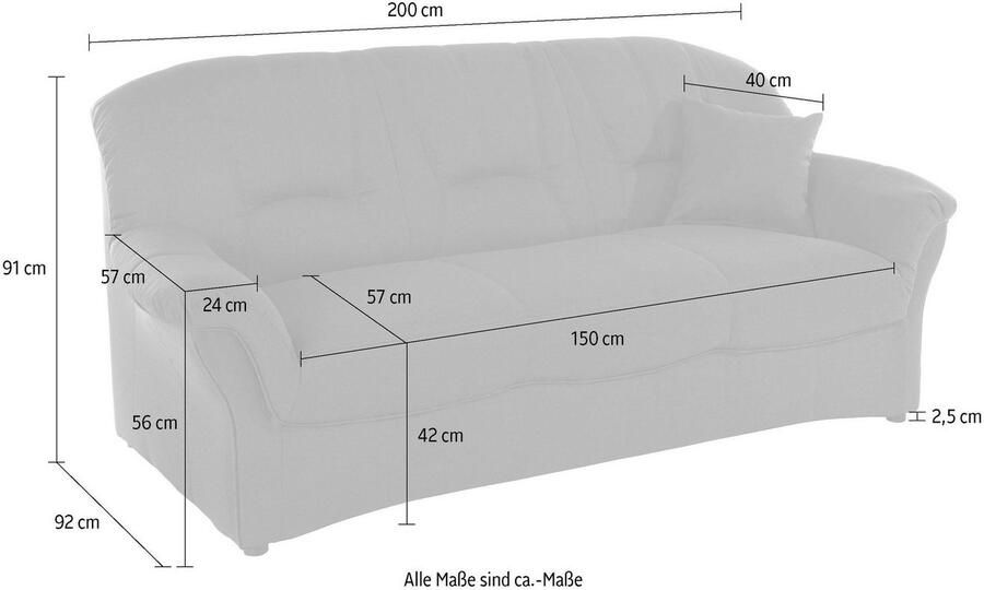 DOMO collection 3-zitsbank Bahia comfortabel en gezellig tijdloos & elegant bank - Foto 3