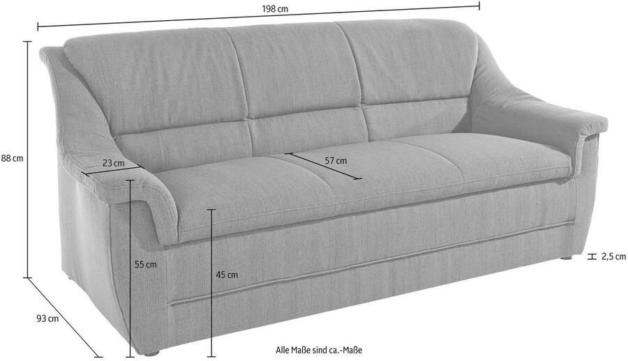 DOMO collection 3-zitsbank Lale ideaal voor kleinere ruimtes