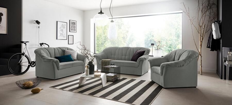 DOMO collection 3-zitsbank Pegnitz voor kleine ruimtes breedte 185cm tijdloos elegante armleuningen comfortabel - Foto 5