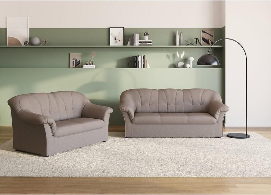 DOMO collection 3-zitsbank Pegnitz voor kleine ruimtes breedte 185cm tijdloos elegante armleuningen comfortabel - Foto 4