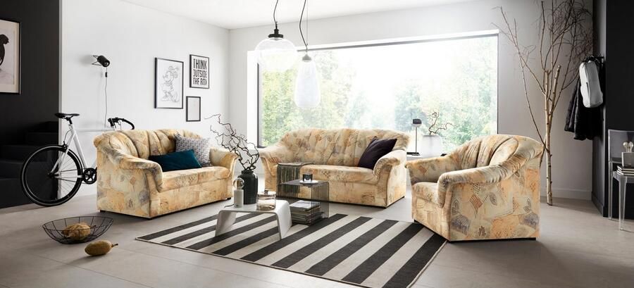 DOMO collection 3-zitsbank Pegnitz voor kleine ruimtes breedte 185cm tijdloos elegante armleuningen comfortabel - Foto 5