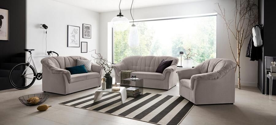 DOMO collection 3-zitsbank Pegnitz voor kleine ruimtes breedte 185cm tijdloos elegante armleuningen comfortabel - Foto 7