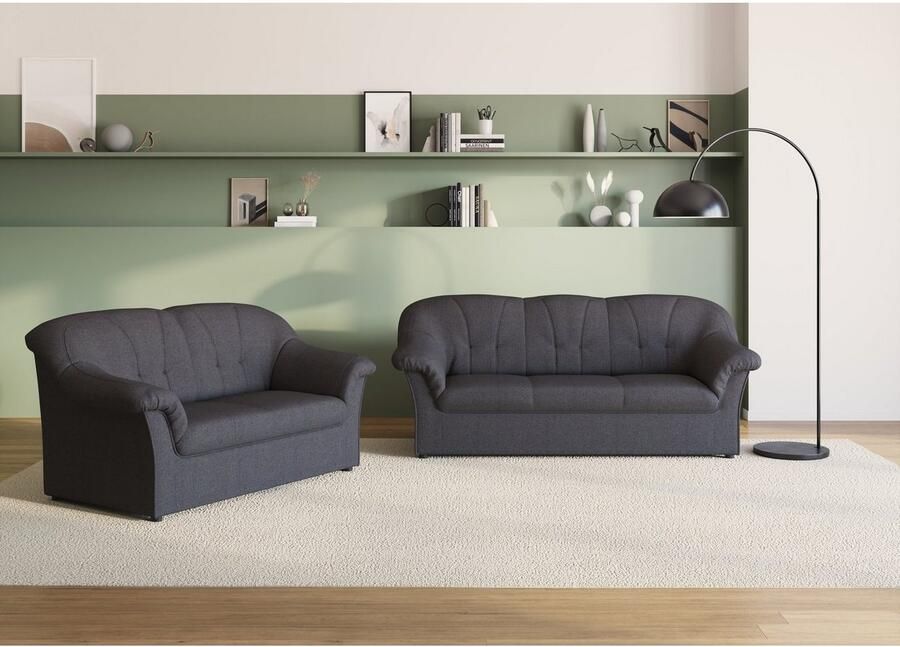 DOMO collection 3-zitsbank Pegnitz voor kleine ruimtes breedte 185cm tijdloos elegante armleuningen comfortabel - Foto 4