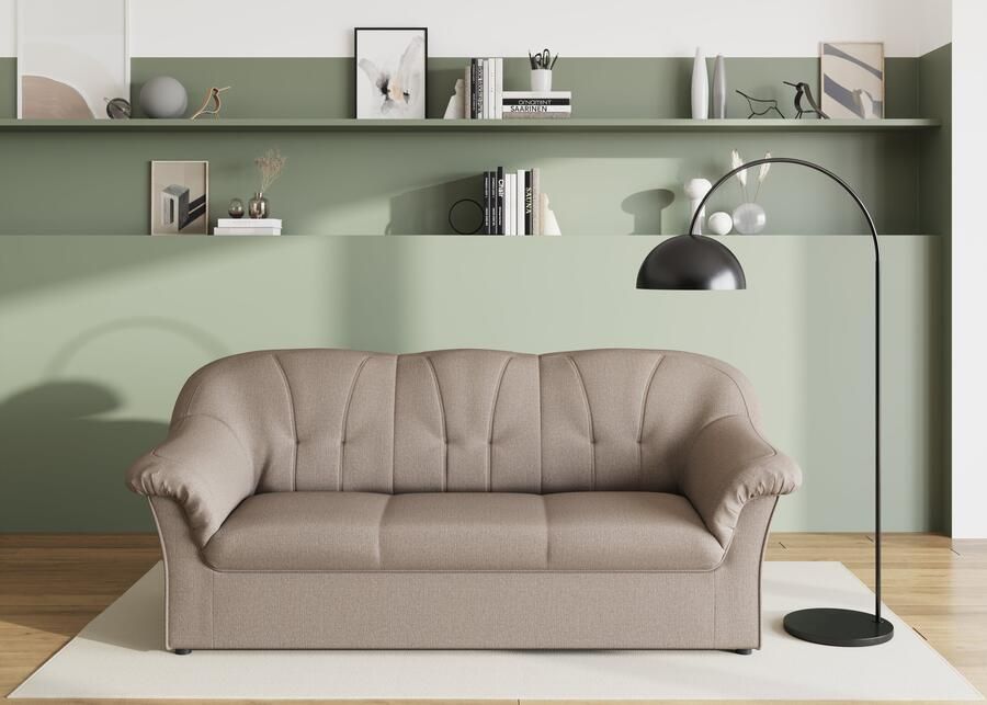 DOMO collection 3-zitsbank Pegnitz voor kleine ruimtes breedte 185cm tijdloos elegante armleuningen comfortabel - Foto 5