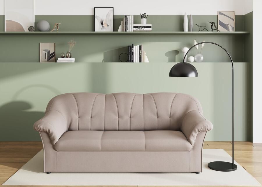 DOMO collection 3-zitsbank Pegnitz voor kleine ruimtes breedte 185cm tijdloos elegante armleuningen comfortabel - Foto 5