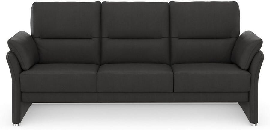 DOMO collection 3-zitsbank Pina smalle armleuningen met bonellvering compact & elegant Hoge zitcomfort luxe microvezel leerlook grijs breedte 219 cm - Foto 5