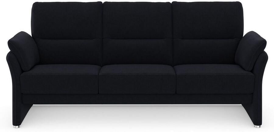 DOMO collection 3-zitsbank Pina smalle armleuningen met bonellvering compact & elegant Hoge zitcomfort luxe microvezel leerlook grijs breedte 219 cm - Foto 5