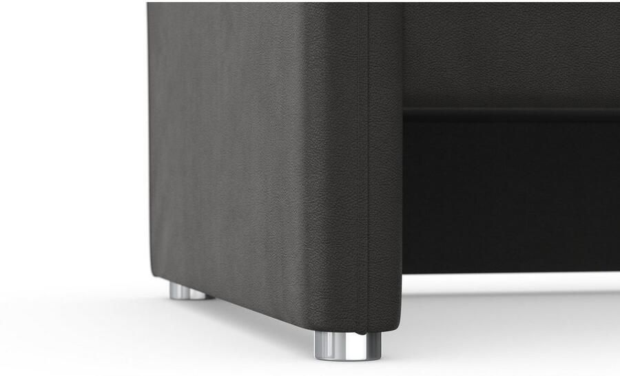 DOMO collection 3-zitsbank Pina smalle armleuningen met bonellvering compact & elegant Hoge zitcomfort luxe microvezel leerlook grijs breedte 219 cm - Foto 4