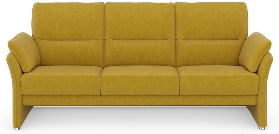 DOMO collection 3-zitsbank Pina smalle armleuningen met bonellvering compact & elegant Hoge zitcomfort luxe microvezel leerlook grijs breedte 219 cm - Foto 5