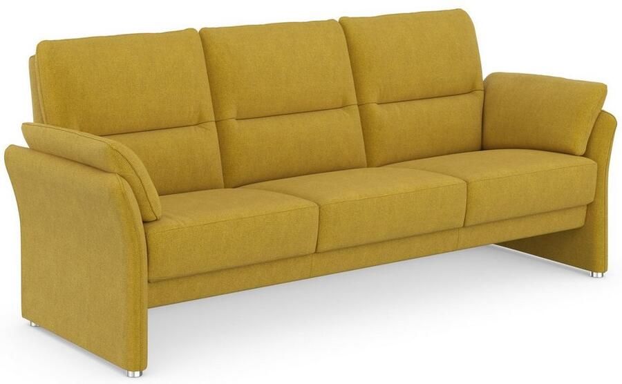 DOMO collection 3-zitsbank Pina smalle armleuningen met bonellvering compact & elegant Hoge zitcomfort luxe microvezel leerlook grijs breedte 219 cm - Foto 3