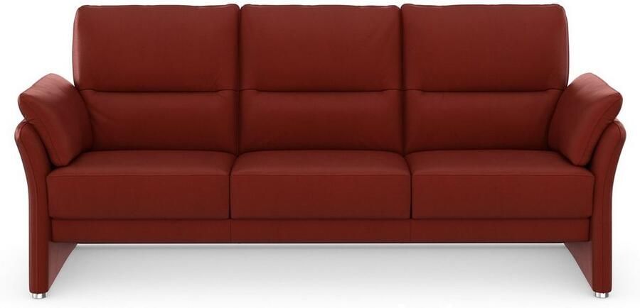 DOMO collection 3-zitsbank Pina smalle armleuningen met bonellvering compact & elegant Hoge zitcomfort luxe microvezel leerlook grijs breedte 219 cm - Foto 5