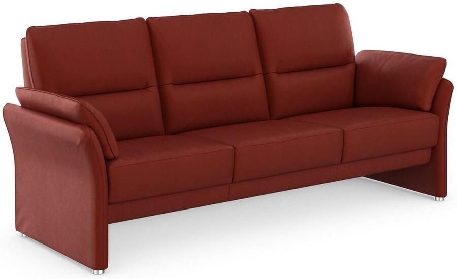 DOMO collection 3-zitsbank Pina smalle armleuningen met bonellvering compact & elegant Hoge zitcomfort luxe microvezel leerlook grijs breedte 219 cm - Foto 4