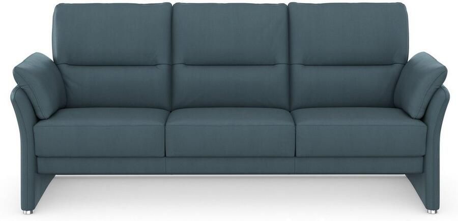 DOMO collection 3-zitsbank Pina smalle armleuningen met bonellvering compact & elegant Hoge zitcomfort luxe microvezel leerlook grijs breedte 219 cm - Foto 4