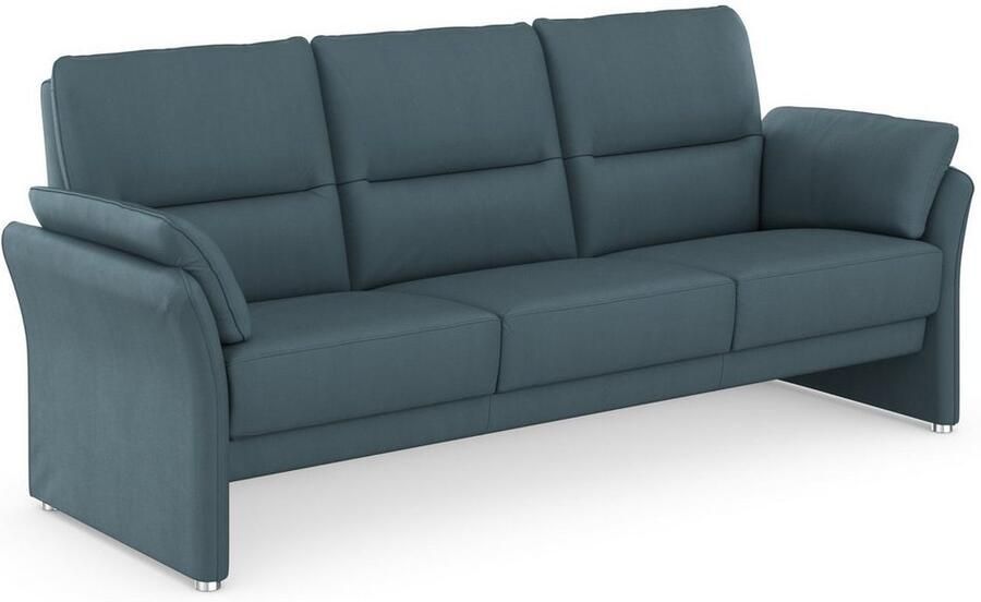 DOMO collection 3-zitsbank Pina smalle armleuningen met bonellvering compact & elegant Hoge zitcomfort luxe microvezel leerlook grijs breedte 219 cm - Foto 3