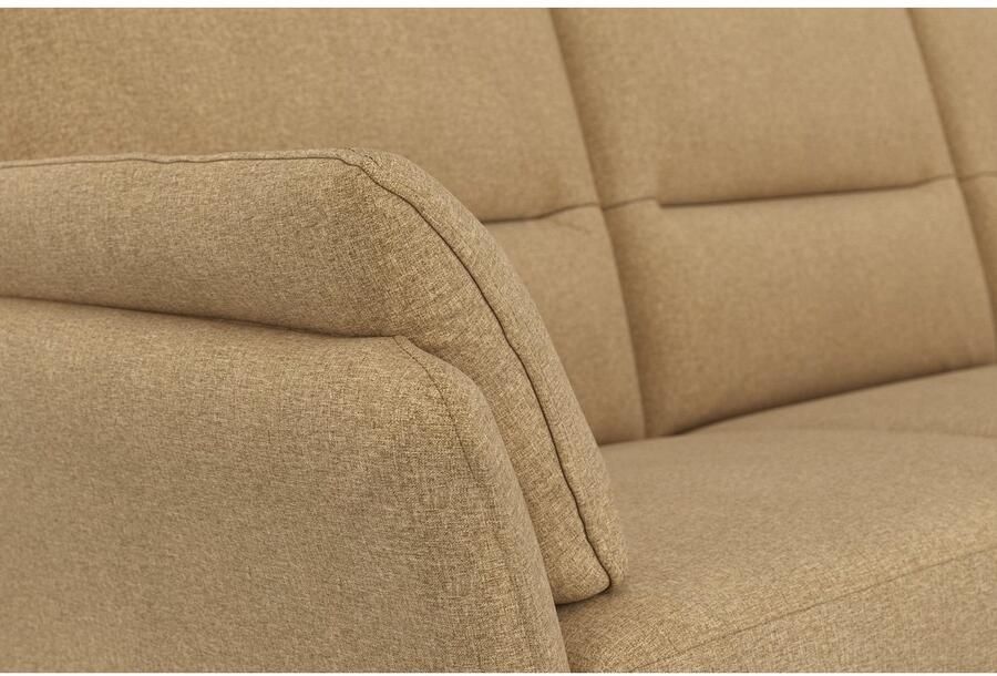 DOMO collection 3-zitsbank Pina smalle armleuningen met bonellvering compact & elegant Hoge zitcomfort luxe microvezel leerlook grijs breedte 219 cm - Foto 3