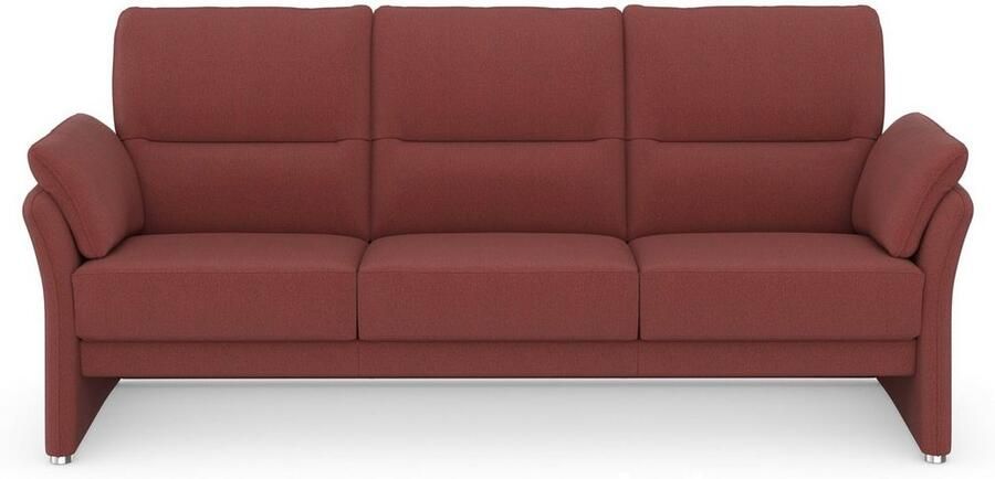 DOMO collection 3-zitsbank Pina smalle armleuningen met bonellvering compact & elegant Hoge zitcomfort luxe microvezel leerlook grijs breedte 219 cm - Foto 5