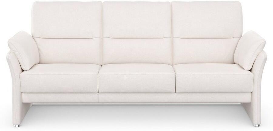 DOMO collection 3-zitsbank Pina smalle armleuningen met bonellvering compact & elegant Hoge zitcomfort luxe microvezel leerlook grijs breedte 219 cm - Foto 4