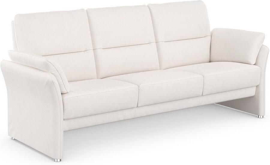 DOMO collection 3-zitsbank Pina smalle armleuningen met bonellvering compact & elegant Hoge zitcomfort luxe microvezel leerlook grijs breedte 219 cm - Foto 3