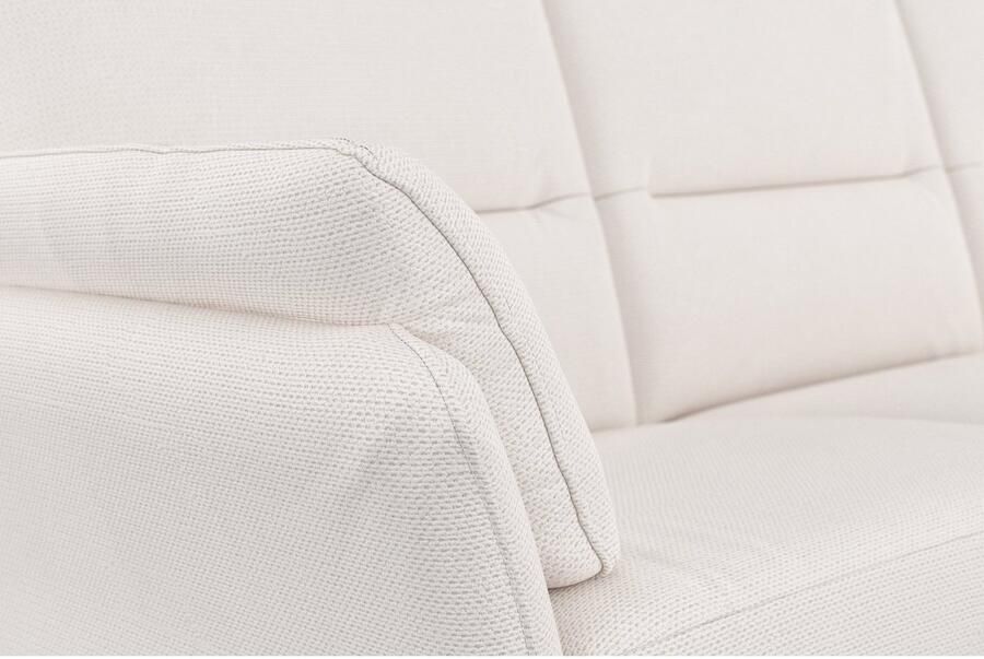 DOMO collection 3-zitsbank Pina smalle armleuningen met bonellvering compact & elegant Hoge zitcomfort luxe microvezel leerlook grijs breedte 219 cm - Foto 3