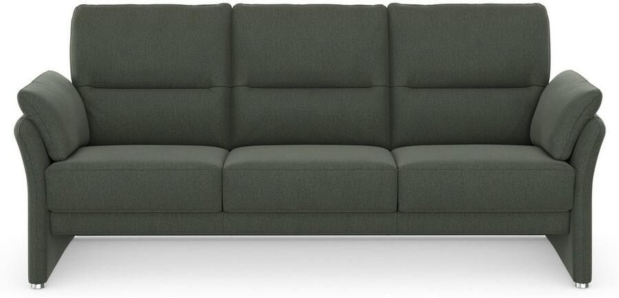 DOMO collection 3-zitsbank Pina smalle armleuningen met bonellvering compact & elegant Hoge zitcomfort luxe microvezel leerlook grijs breedte 219 cm - Foto 5