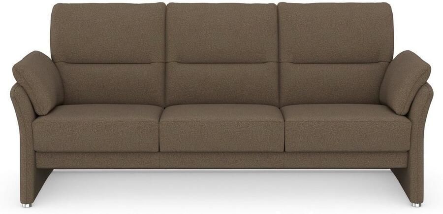 DOMO collection 3-zitsbank Pina smalle armleuningen met bonellvering compact & elegant Hoge zitcomfort luxe microvezel leerlook grijs breedte 219 cm - Foto 5