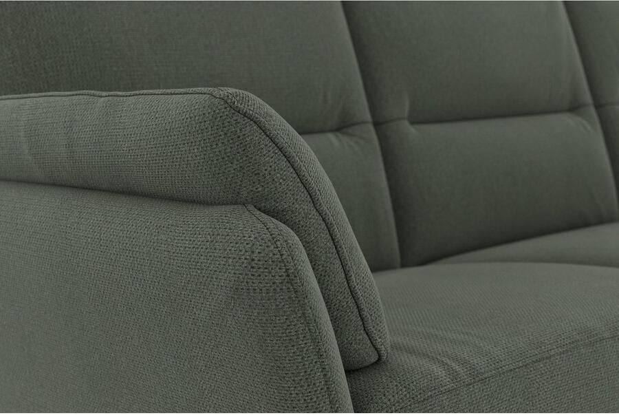 DOMO collection 3-zitsbank Pina smalle armleuningen met bonellvering compact & elegant Hoge zitcomfort luxe microvezel leerlook grijs breedte 219 cm - Foto 3