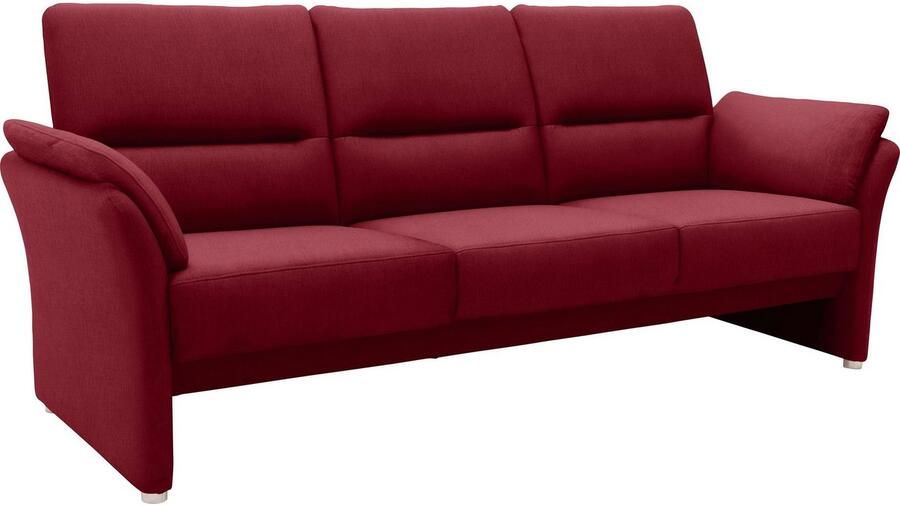 DOMO collection 3-zitsbank Pina smalle armleuningen met bonellvering compact & elegant Hoge zitcomfort luxe microvezel leerlook grijs breedte 219 cm - Foto 3