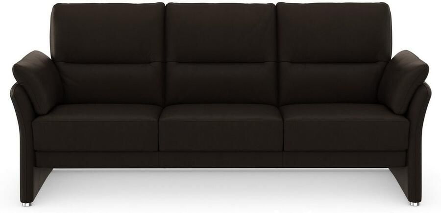 DOMO collection 3-zitsbank Pina smalle armleuningen met bonellvering compact & elegant Hoge zitcomfort luxe microvezel leerlook grijs breedte 219 cm - Foto 5