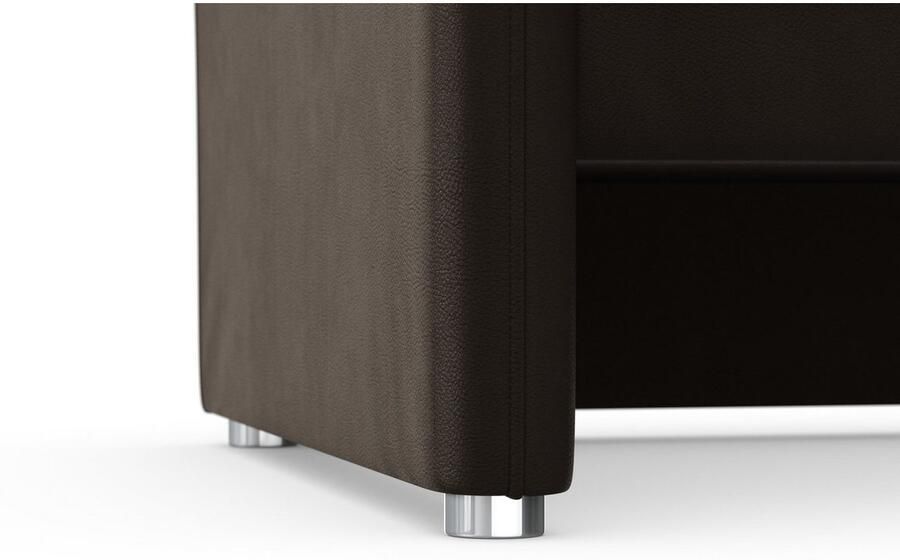 DOMO collection 3-zitsbank Pina smalle armleuningen met bonellvering compact & elegant Hoge zitcomfort luxe microvezel leerlook grijs breedte 219 cm - Foto 3