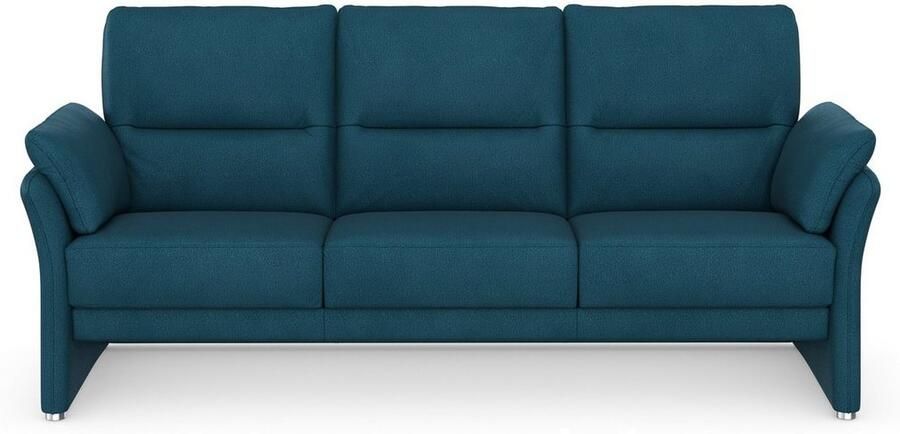 DOMO collection 3-zitsbank Pina smalle armleuningen met bonellvering compact & elegant Hoge zitcomfort luxe microvezel leerlook grijs breedte 219 cm - Foto 5