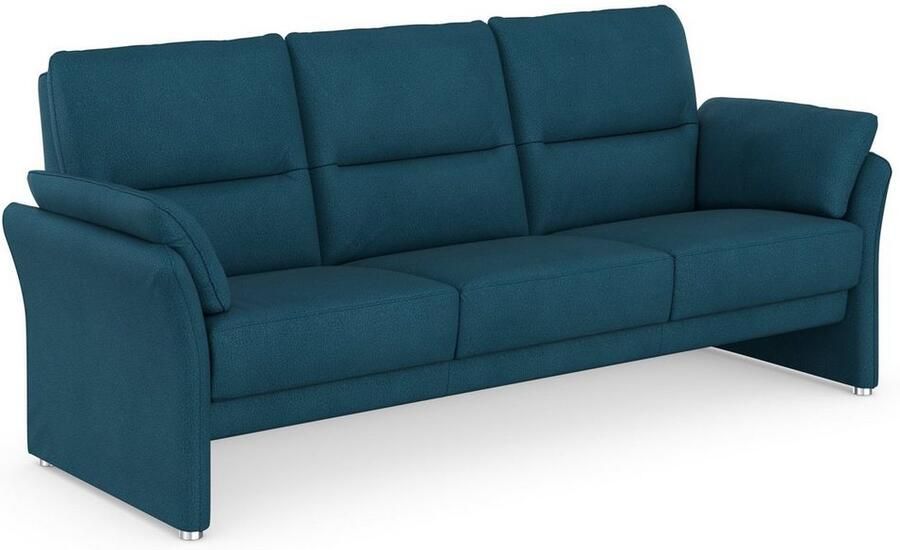 DOMO collection 3-zitsbank Pina smalle armleuningen met bonellvering compact & elegant Hoge zitcomfort luxe microvezel leerlook grijs breedte 219 cm - Foto 4