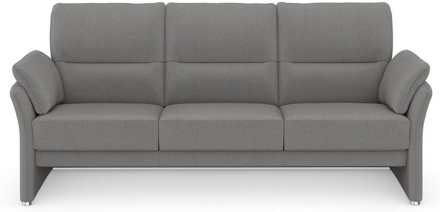 DOMO collection 3-zitsbank Pina smalle armleuningen met bonellvering compact & elegant Hoge zitcomfort luxe microvezel leerlook grijs breedte 219 cm - Foto 5