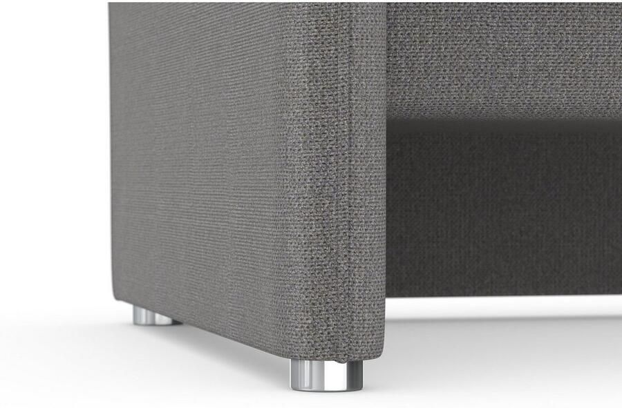 DOMO collection 3-zitsbank Pina smalle armleuningen met bonellvering compact & elegant Hoge zitcomfort luxe microvezel leerlook grijs breedte 219 cm - Foto 3