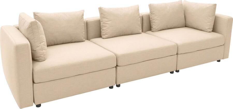 DOMO collection 3-zitsbank Solskin individueel uitbreidbaar combineerbaar met losse kussens. rug- en zijpanelen als steeksysteem. - Foto 2