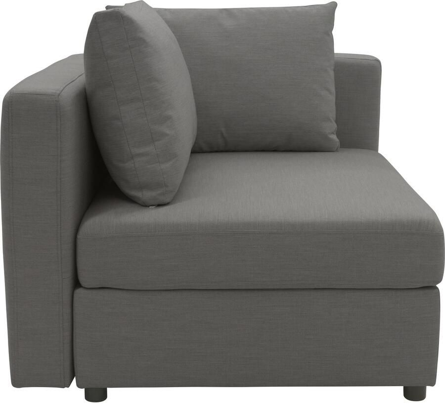 DOMO collection Bank-hoekelement Solskin individueel uitbreidbaar combineerbaar met losse kussens. rug- en zijpanelen als steeksysteem.