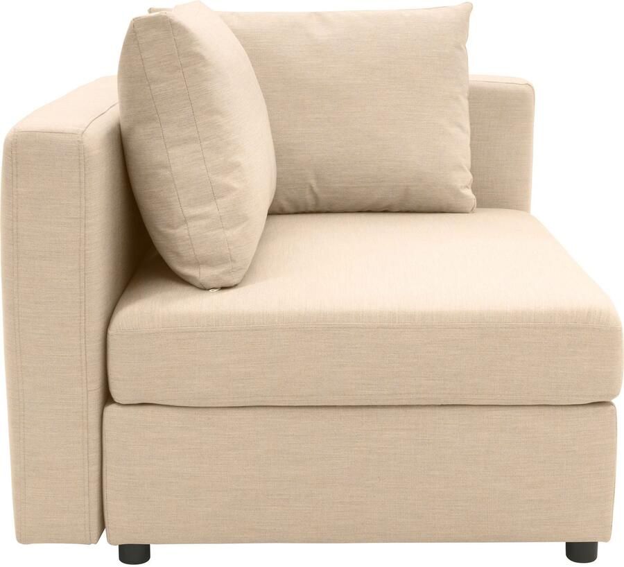 DOMO collection Bank-hoekelement Solskin individueel uitbreidbaar combineerbaar met losse kussens. rug- en zijpanelen als steeksysteem.